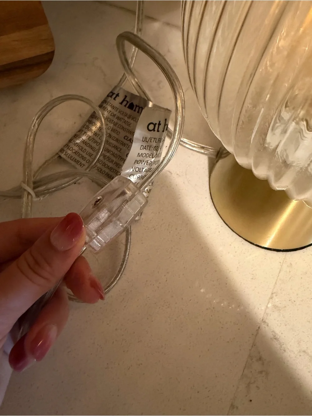 Modern Glass Globe Lamp in Gold